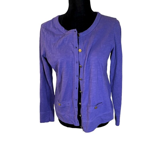 Caribbean Joe Purple Lightweight Cardigan Women's Size Medium - Picture 1 of 4